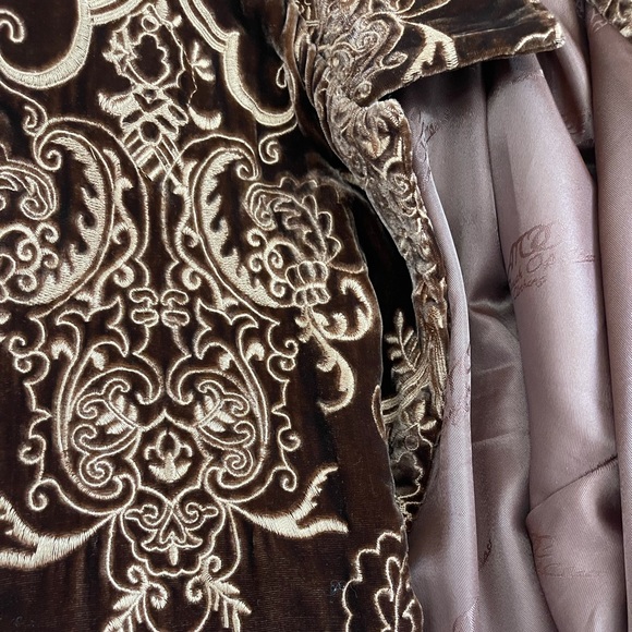 Paco Soler Velvet Long Trench Coat VINTAGE DESIGNER - Picture 2 of 6